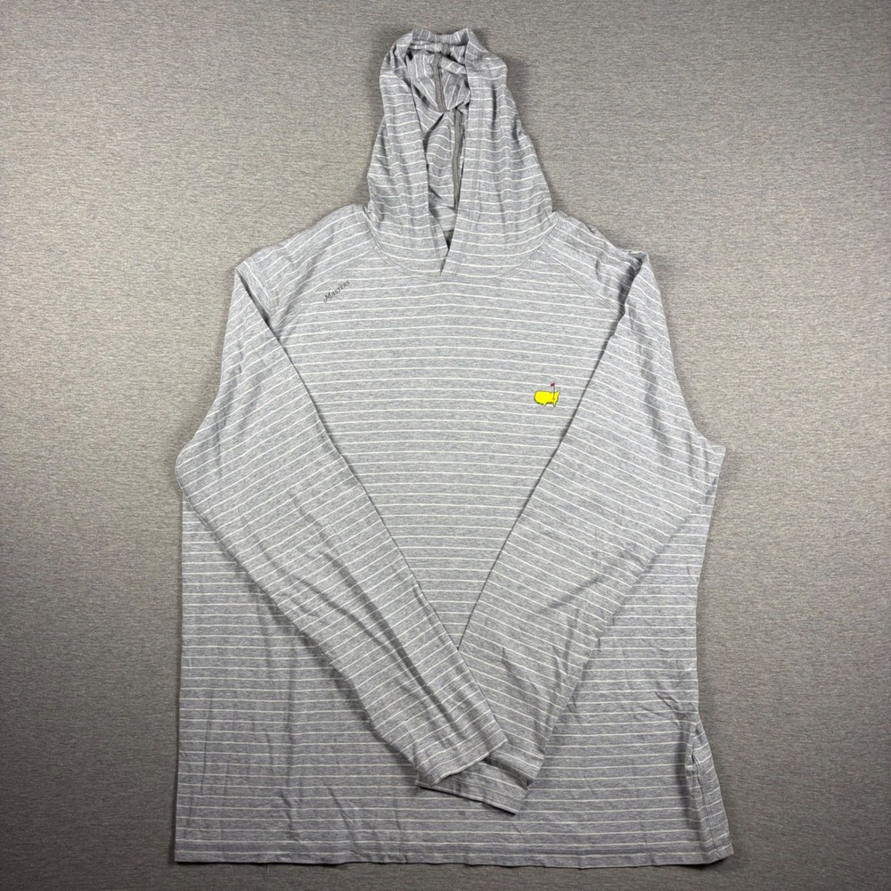 Masters x Tasc Performance XL Gray White Striped Golf Hoodie